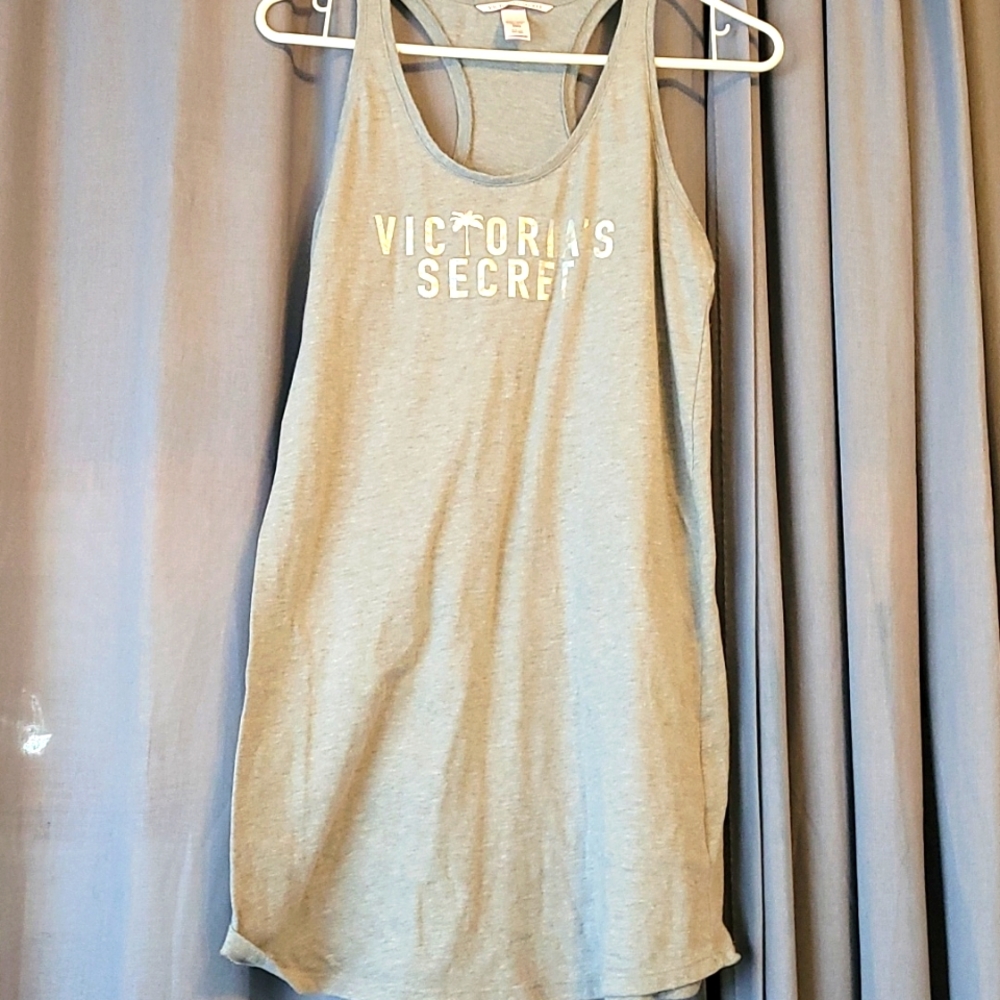 Victoria's Secret gray tank top sleep dress shirt size small
